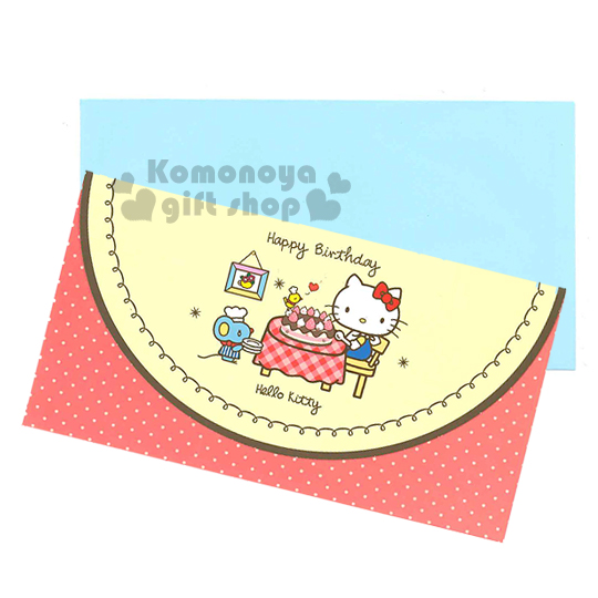小礼堂〕hello kitty 造型生日卡片《红黄.吃蛋糕.老鼠.