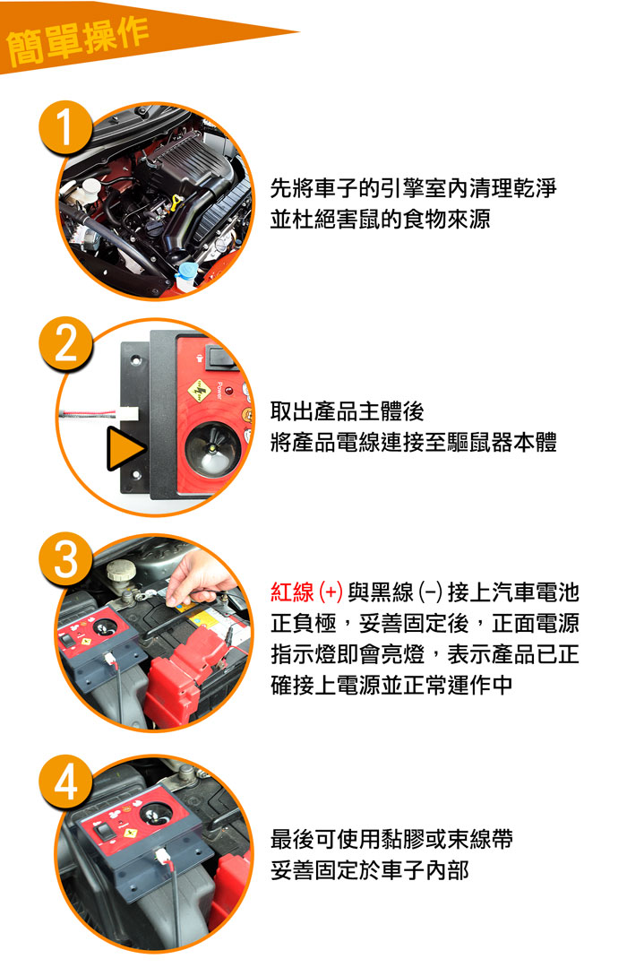 車子專用驅鼠器,驅老鼠,驅貓狗