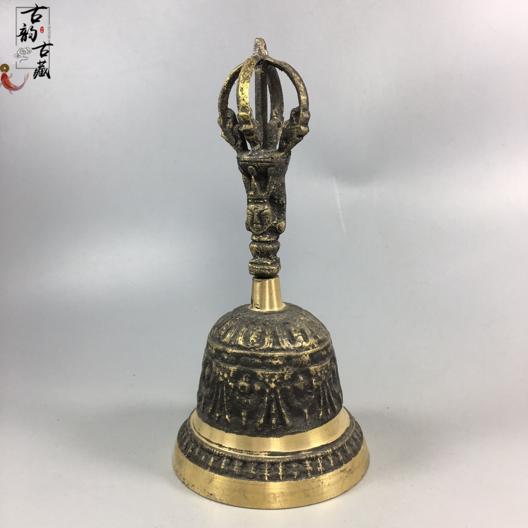 三清鈴鐺道士鈴佛鈴金剛鈴杵老銅鈴純銅鈴鐺擺件仿古做舊銅鈴古玩