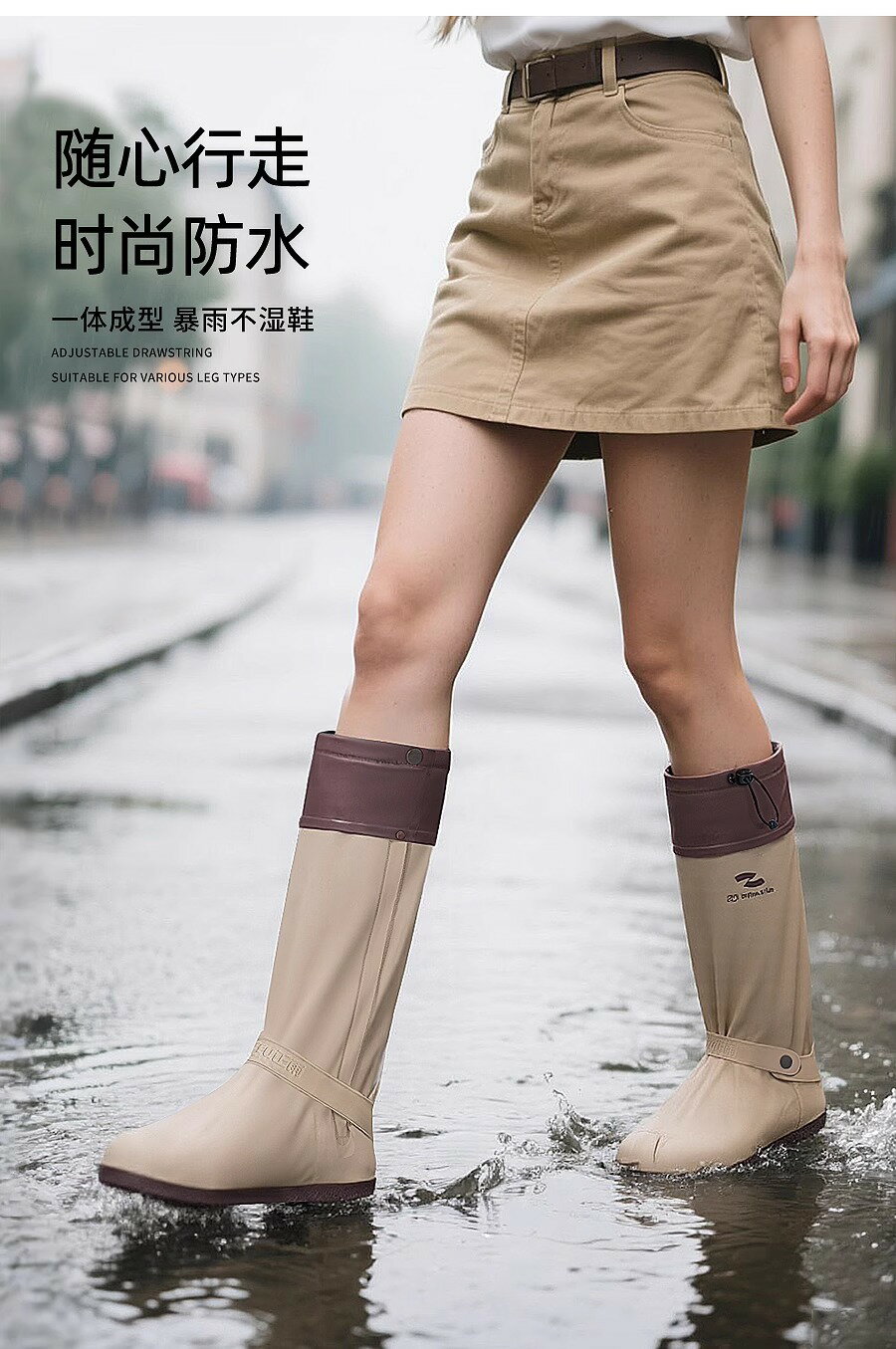 徒步雨鞋套騎車耐磨加厚騎行學生登山腳套防水男女防滑高筒pvc 男鞋/女鞋 鞋墊/鞋帶 5