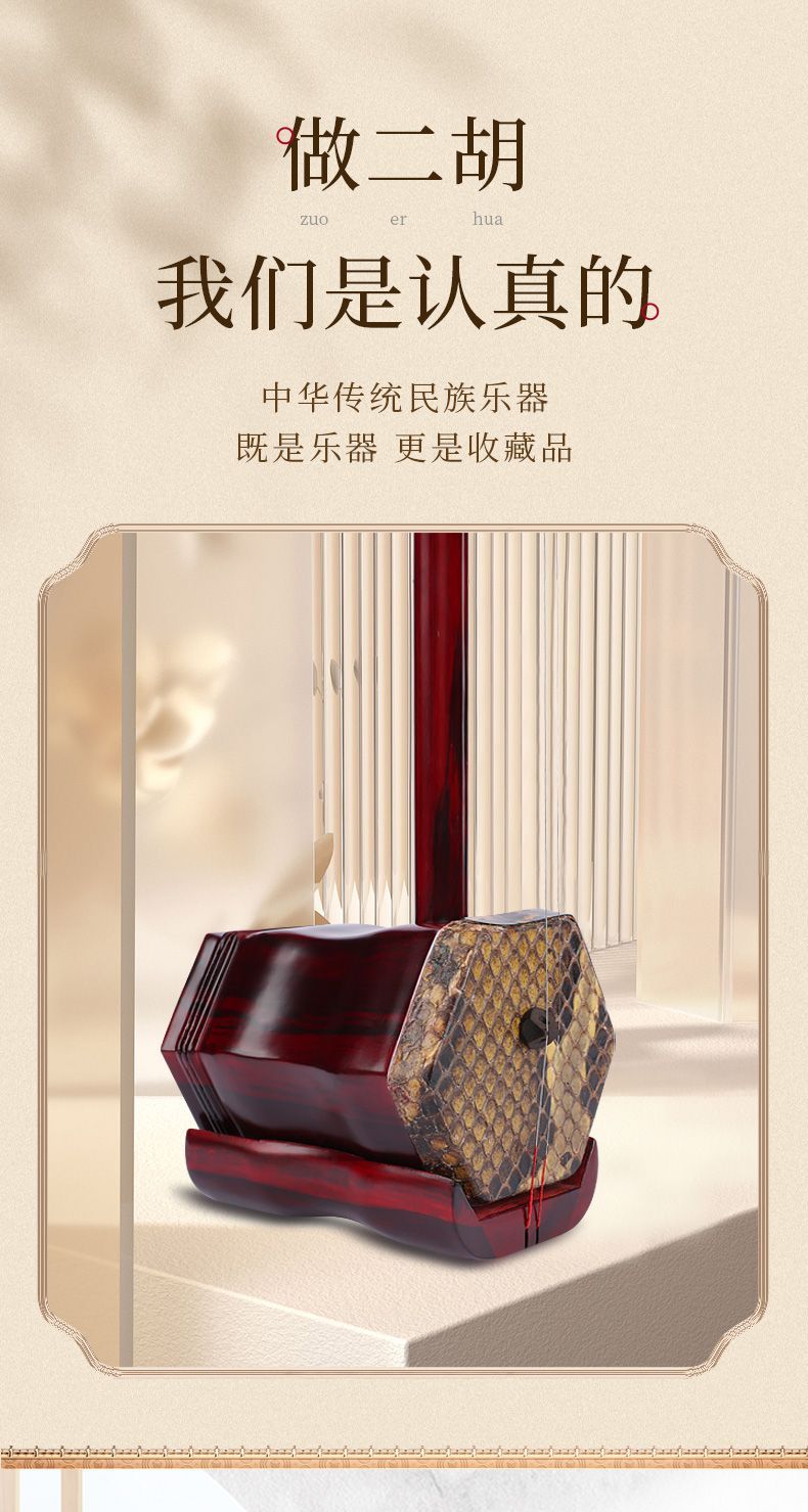 二胡蘇州小葉紫檀二胡專業演奏級二胡廠家直銷胡琴教學入門考級