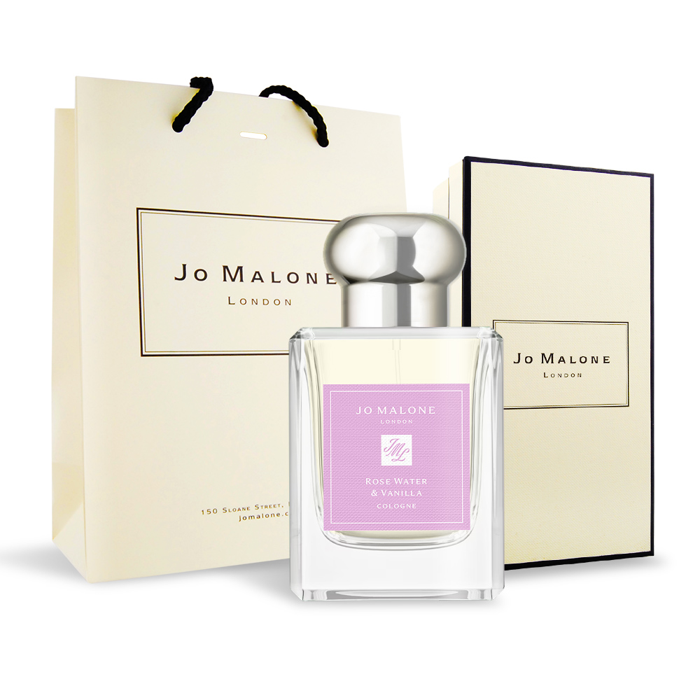 Jo Malone 玫瑰水與香草限定版香水(50ml)-[附禮盒+提袋]-國際航空版