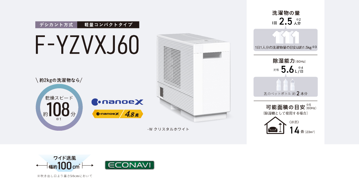 日本公司貨新款Panasonic 國際牌F-YZVXj60 衣物乾燥除濕輕量7坪5.6L/日