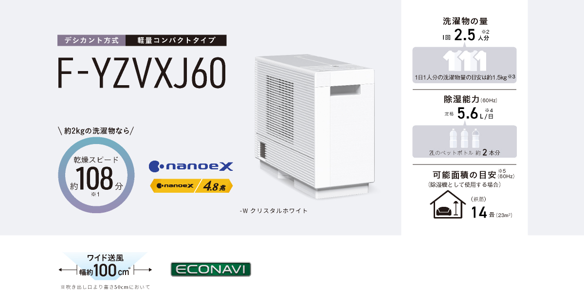 日本公司貨新款Panasonic 國際牌F-YZVXj60 衣物乾燥除濕輕量7坪