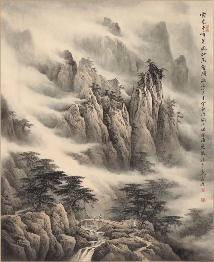 山水画　大こう雲峰 董希源云卷千峰集立軸山水國畫宣紙畫芯藝術微噴復制畫裝飾畫| 銀聯網