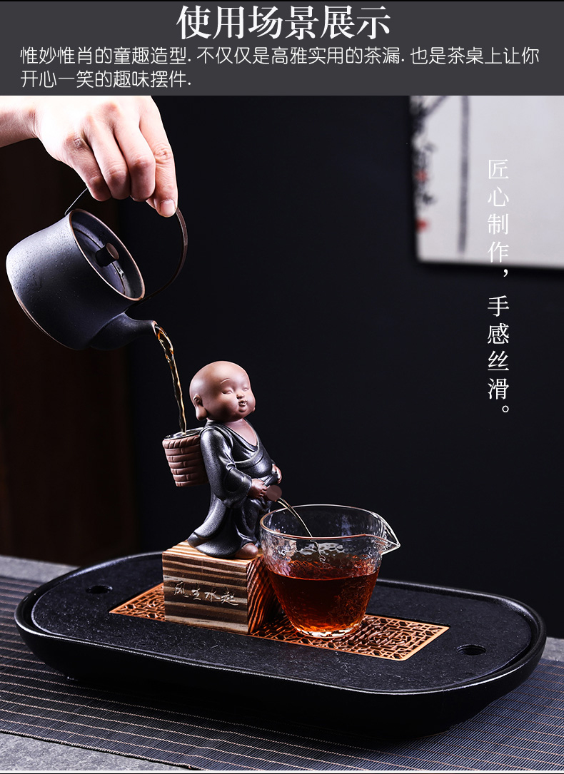 大人気☆古銅茶寵置物上海蟹カニ実心銅茶寵可養創意茶振子-