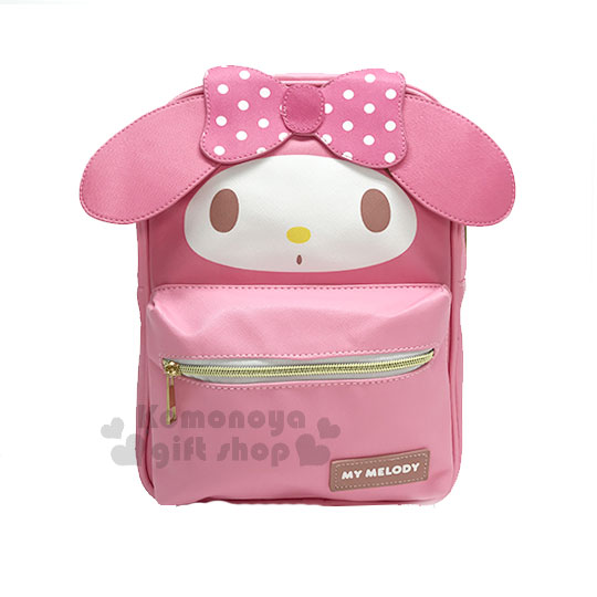 小礼堂〕美乐蒂 造型皮革拉鍊后背包《m.粉白.大脸.