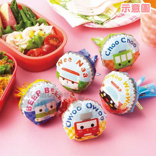 小禮堂 日本torune 日製飯糰包紙防油紙 15入 藍紅車 18x18cm 食品包裝紙 小禮堂卡通百貨