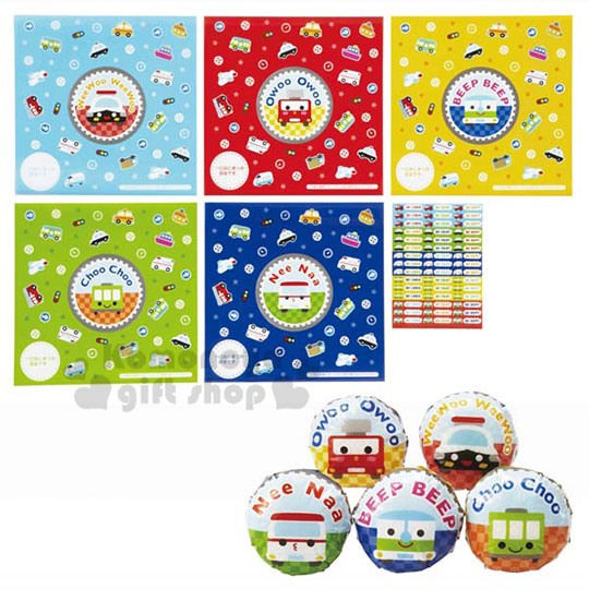 小禮堂 日本torune 日製飯糰包紙防油紙 15入 藍紅車 18x18cm 食品包裝紙 小禮堂卡通百貨