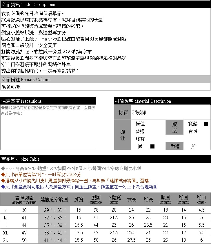 秋冬--保暖毛領英字印花流蘇拉鍊口袋連帽羽絨棉外套(黑.灰.綠S-2L)-J243眼圈熊中大尺碼