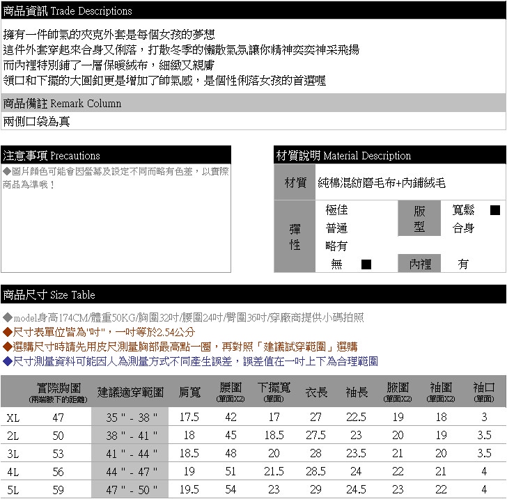 連帽外套--俐落帥氣保暖絨布內裡拉鍊合身軍裝連帽外套(黑.綠XL-5L)-J294眼圈熊中大尺碼