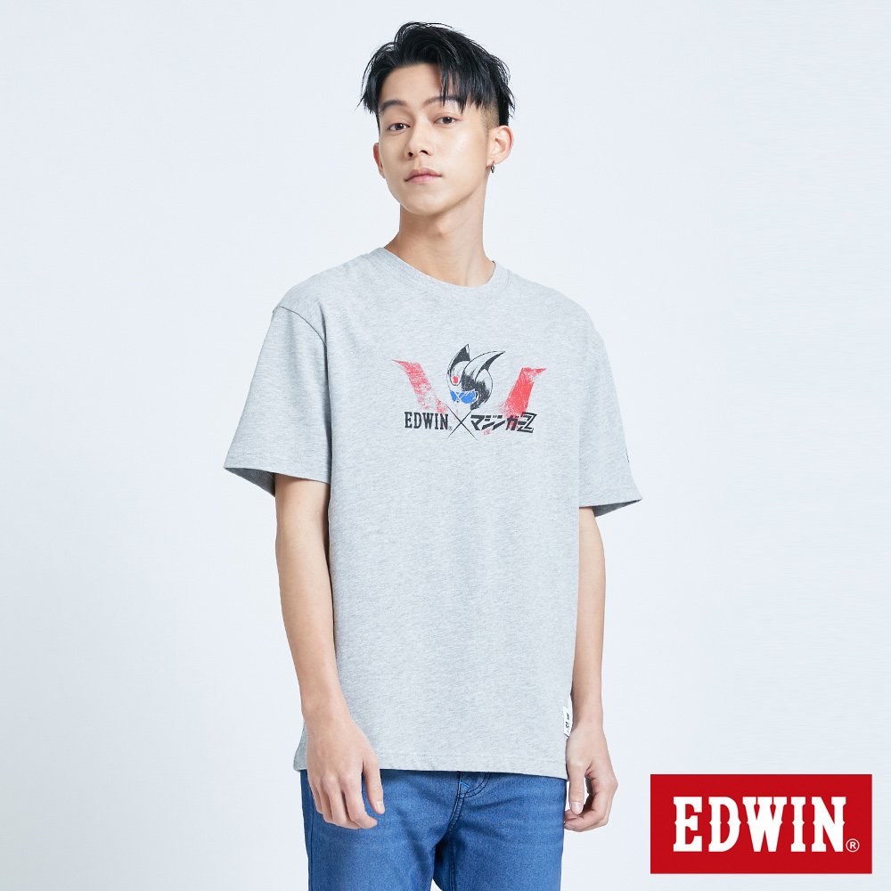 EDWIN X 無敵鐵金剛MZ駕駛員短袖T恤-男款淺灰色#滿2件享折扣| EDWIN 