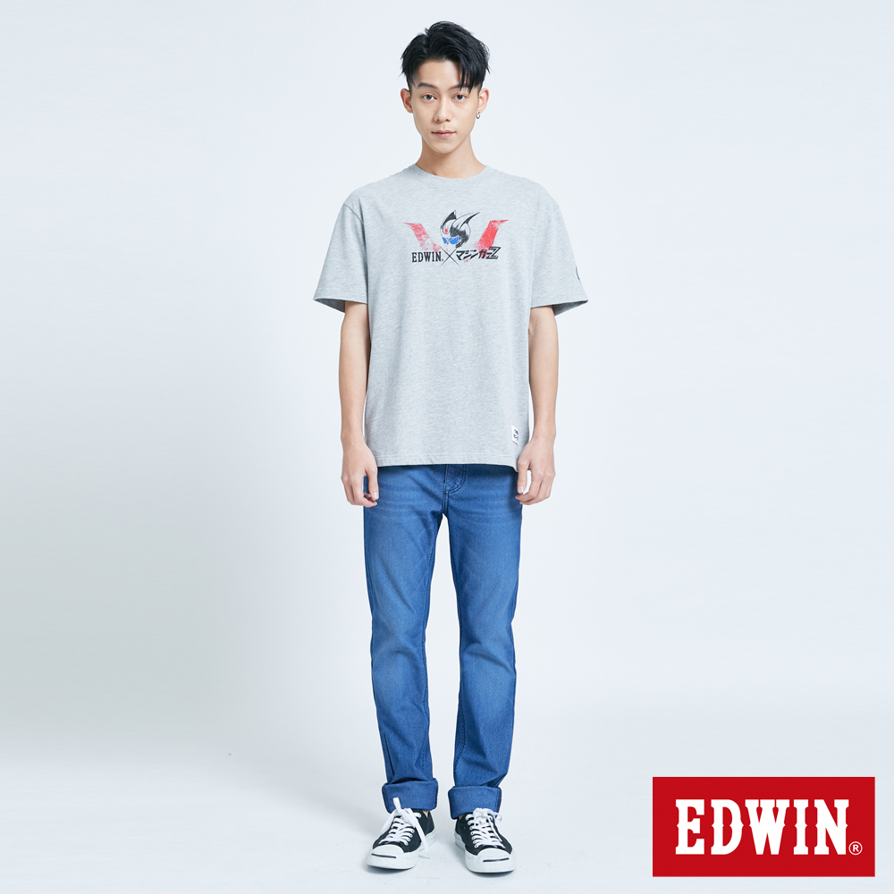 待改造EDWIN X 無敵鐵金剛MZ駕駛員短袖T恤-男款淺灰色#503生日慶 