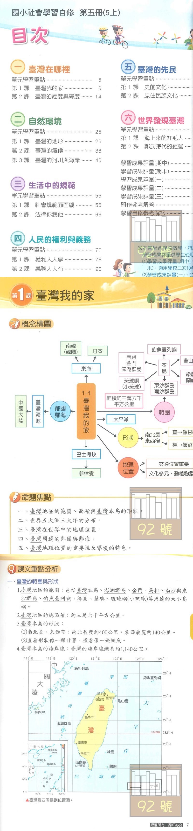 康軒國小學習自修社會5上 Pchome 商店街