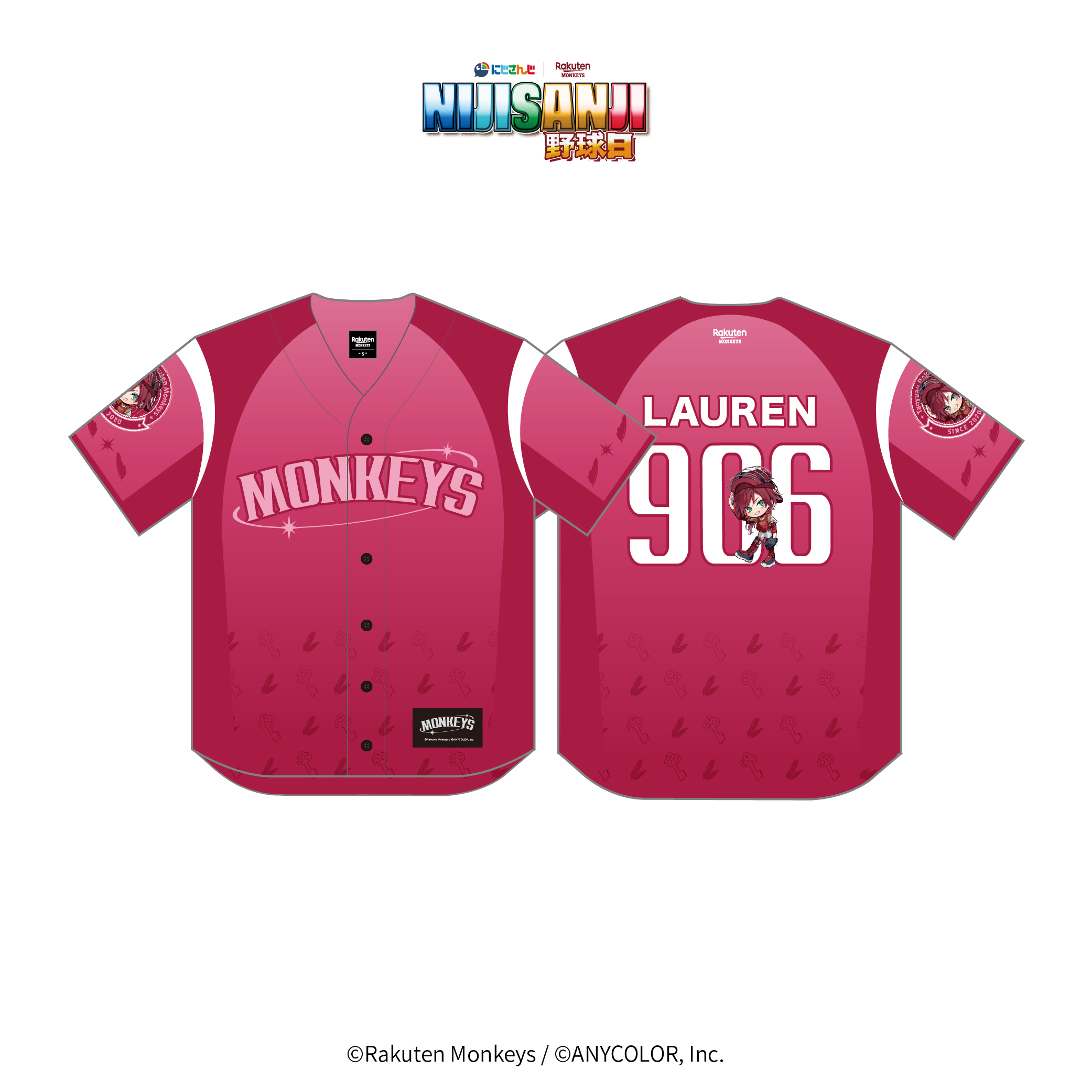 2026 樂天x NIJISANJI 聯名球衣#LAUREN IROAS (紅) | RakutenMonkeys直營店| 樂天市場Rakuten