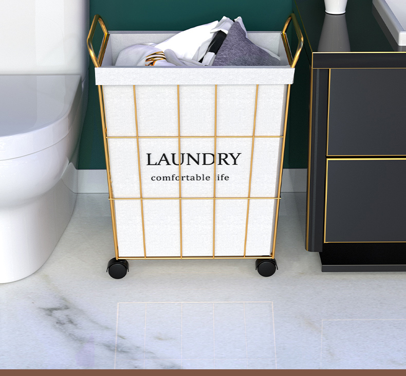 Alwaysme Rolling Wire Laundry Cart