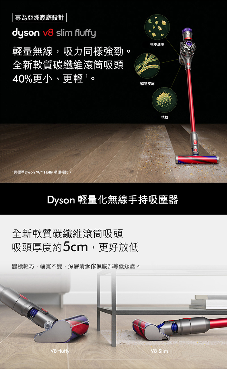 dyson】V8™ Slim Fluffy 無線吸塵器☆送床墊吸頭☆ | 廣三SOGO直營店