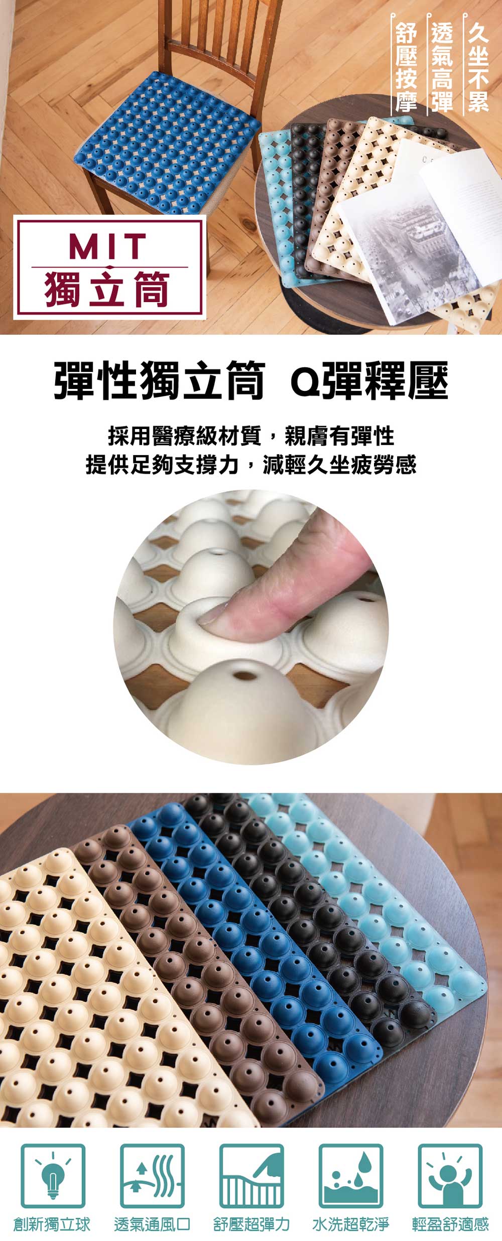 多功能透氣減壓坐墊(台灣製造)