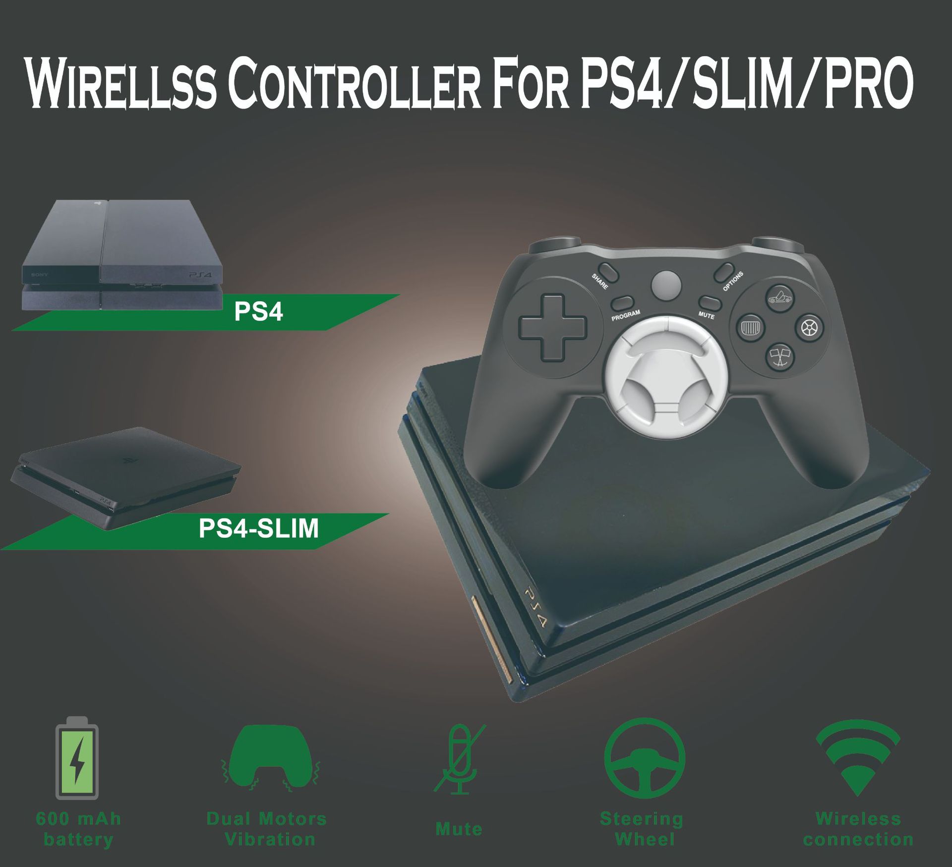 新款PS4遊戲手把無線PS4 PS5賽車方向盤遊戲手把電腦PC端