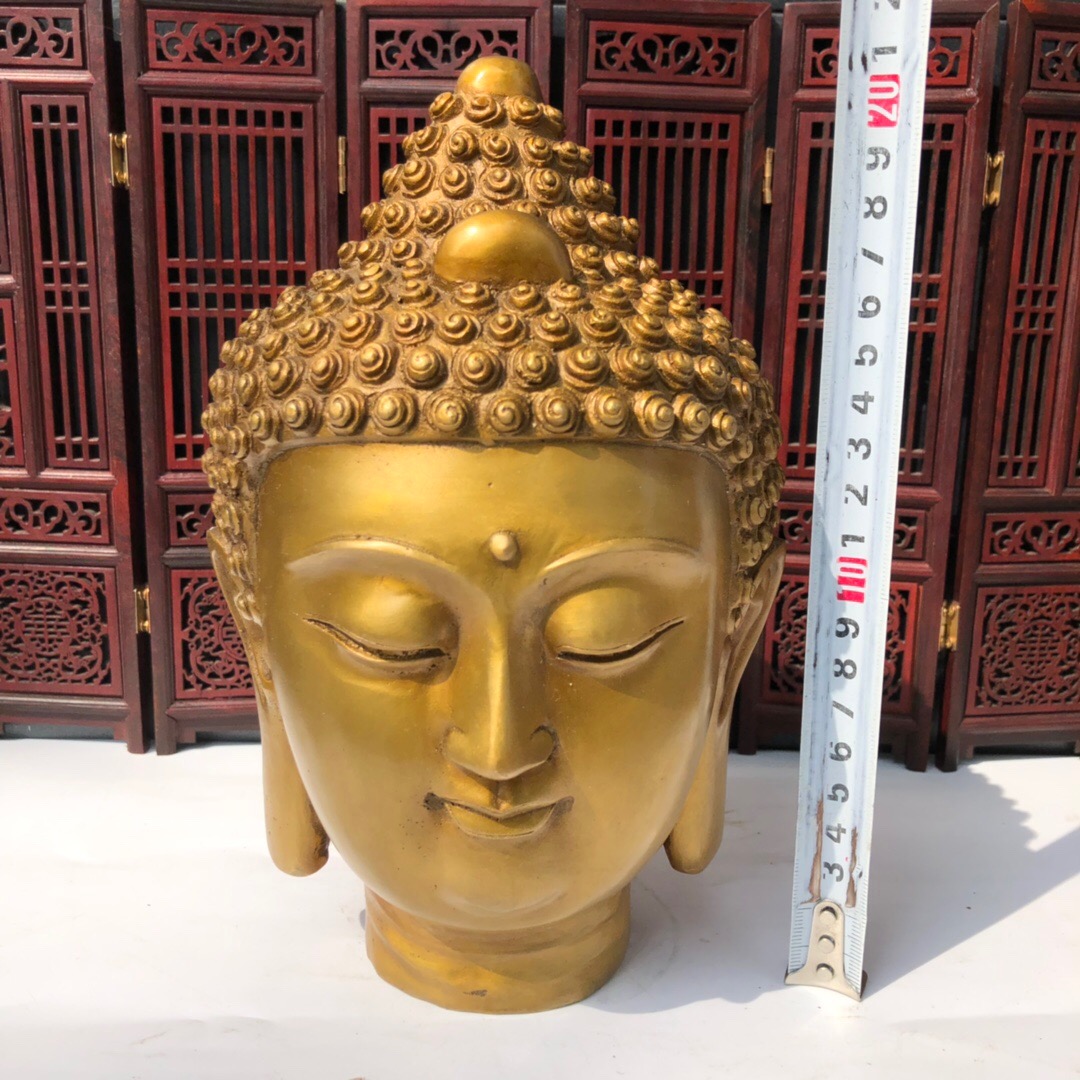 開光風水銅器銅佛頭如來佛祖頭像釋迦牟尼銅佛首家居供奉擺件| 協貿國際