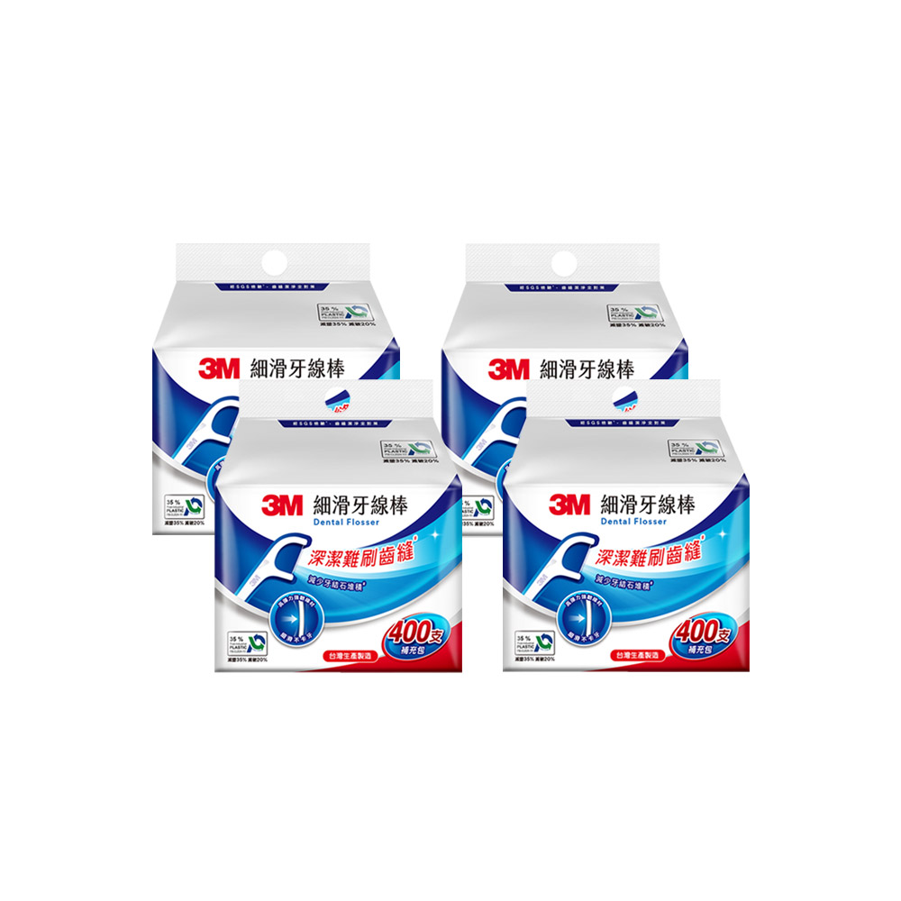 3M 細滑牙線棒單線超值4包組