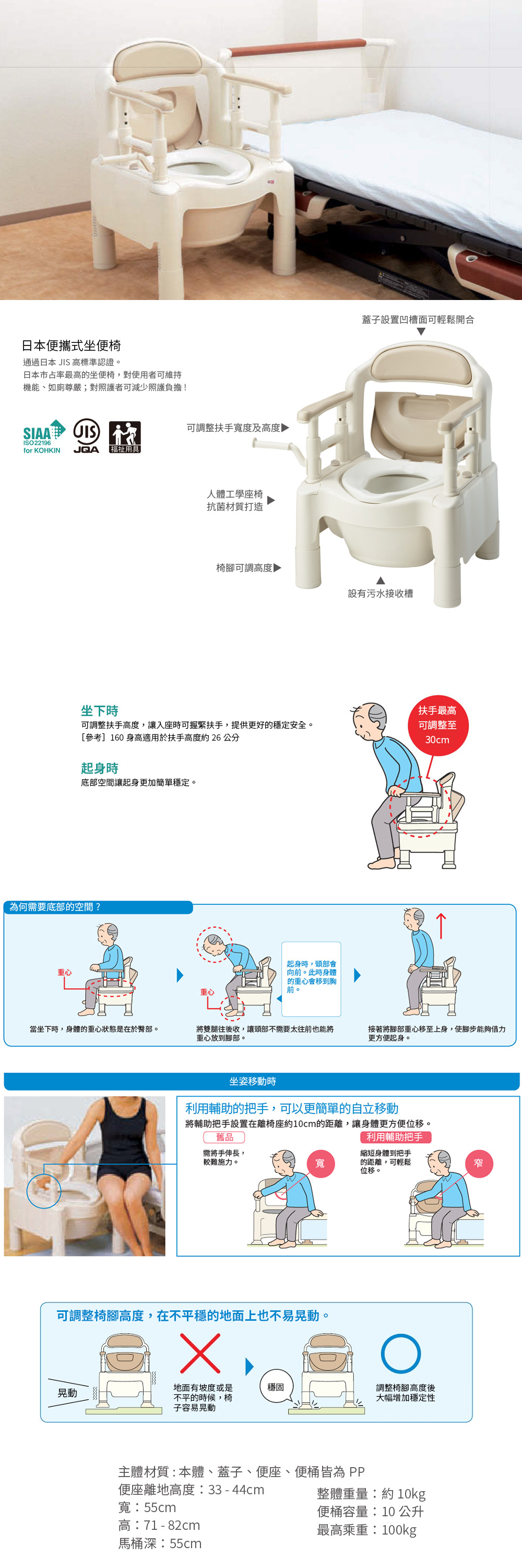 日本便攜式坐便椅 樂活動