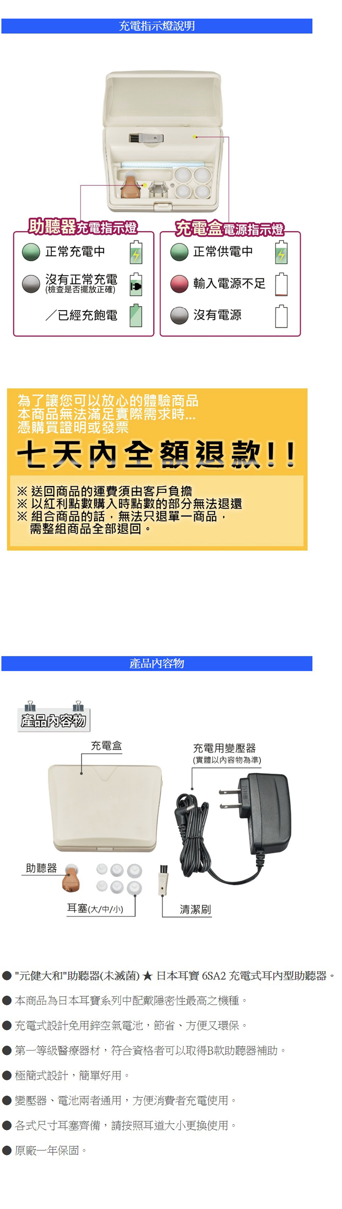 耳寶 助聽器(未滅菌) Mimitakara 耳內型充電式助聽器-雙耳 6SA2