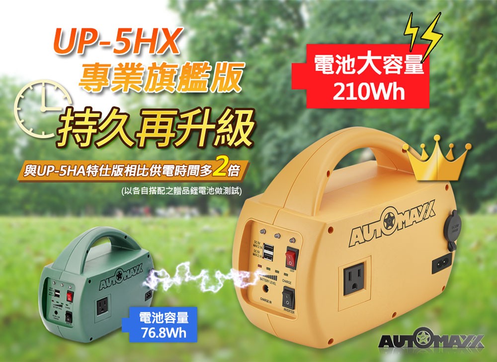 AUTOMAXX★UP-5HX DC/AC專業級手提式行動電源旗艦版　比較圖