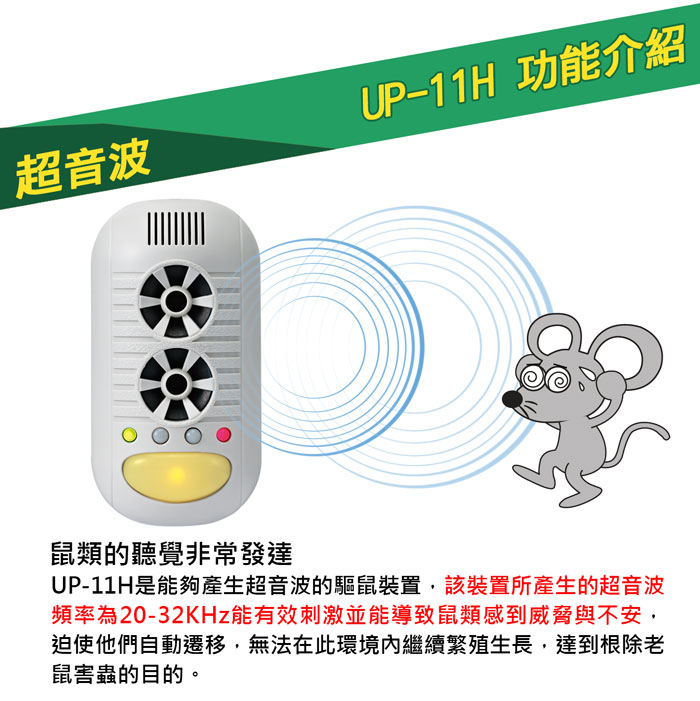 UP-11H,廚房清潔專家,超音波驅鼠器