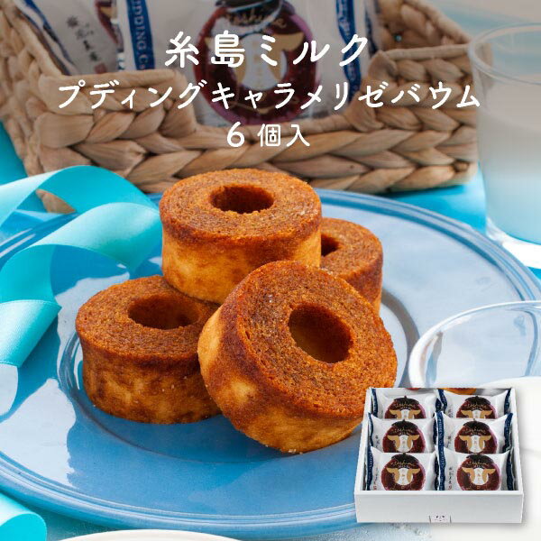 糸島牛奶 布丁焦糖年輪蛋糕6個(320g) 日本必買 | 日本樂天熱銷