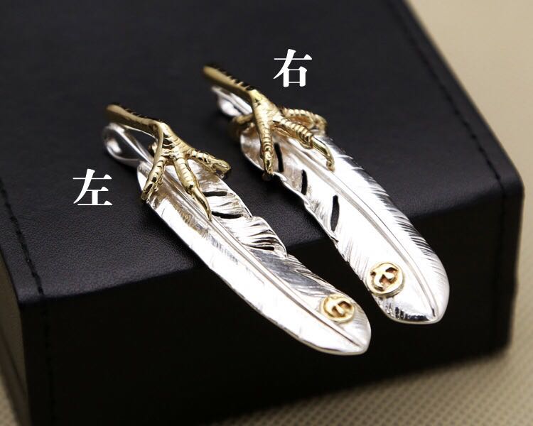 S925純銀飾品時尚高橋吾郎鑲銅鷹爪素銀羽毛男女款項鏈吊墜| 銀聯網