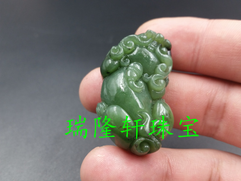 天然玉石a貨新疆和田玉貔貅玉掛件碧玉貔貅吊墜招財辟邪貔貅玉墜