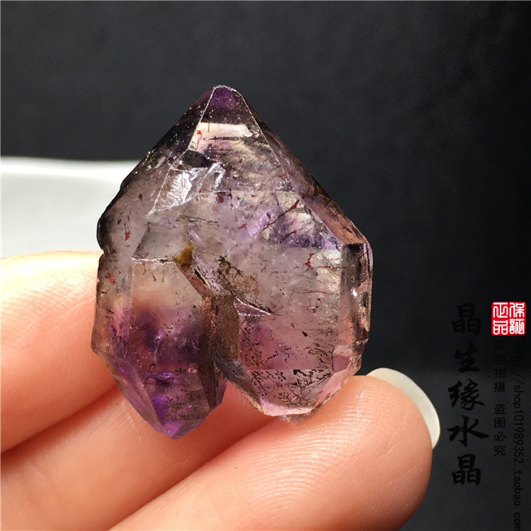 天然紫超七水晶原石骨干閃靈鉆療愈石高頻能量原石實物圖可選| 協貿國際