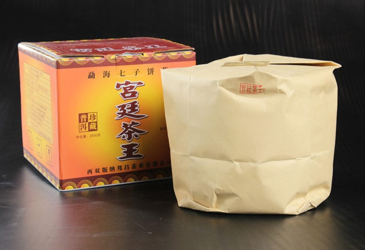 云南普洱茶熟茶餅七子餅勐海宮廷茶王宮廷普洱茶熟茶餅357g | 協