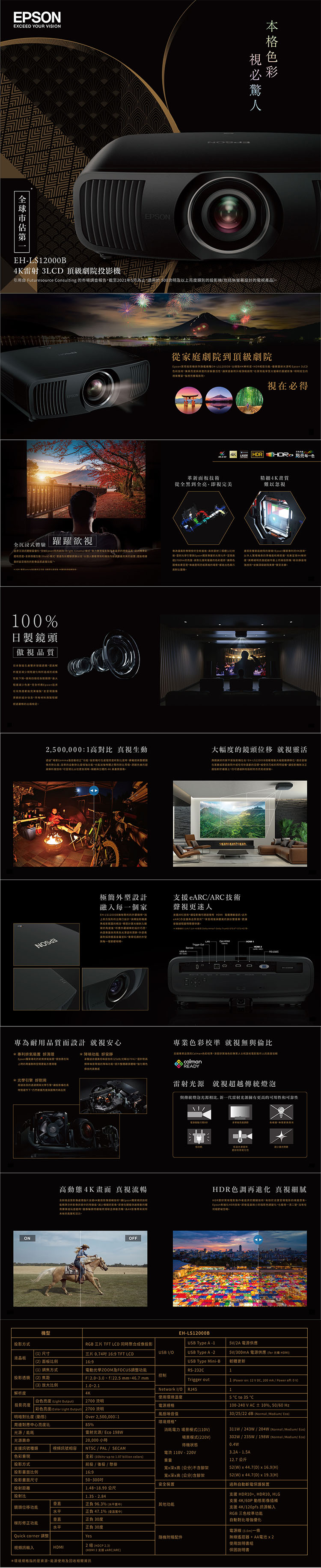 Epson愛普生 EH-LS12000B - 詳情3