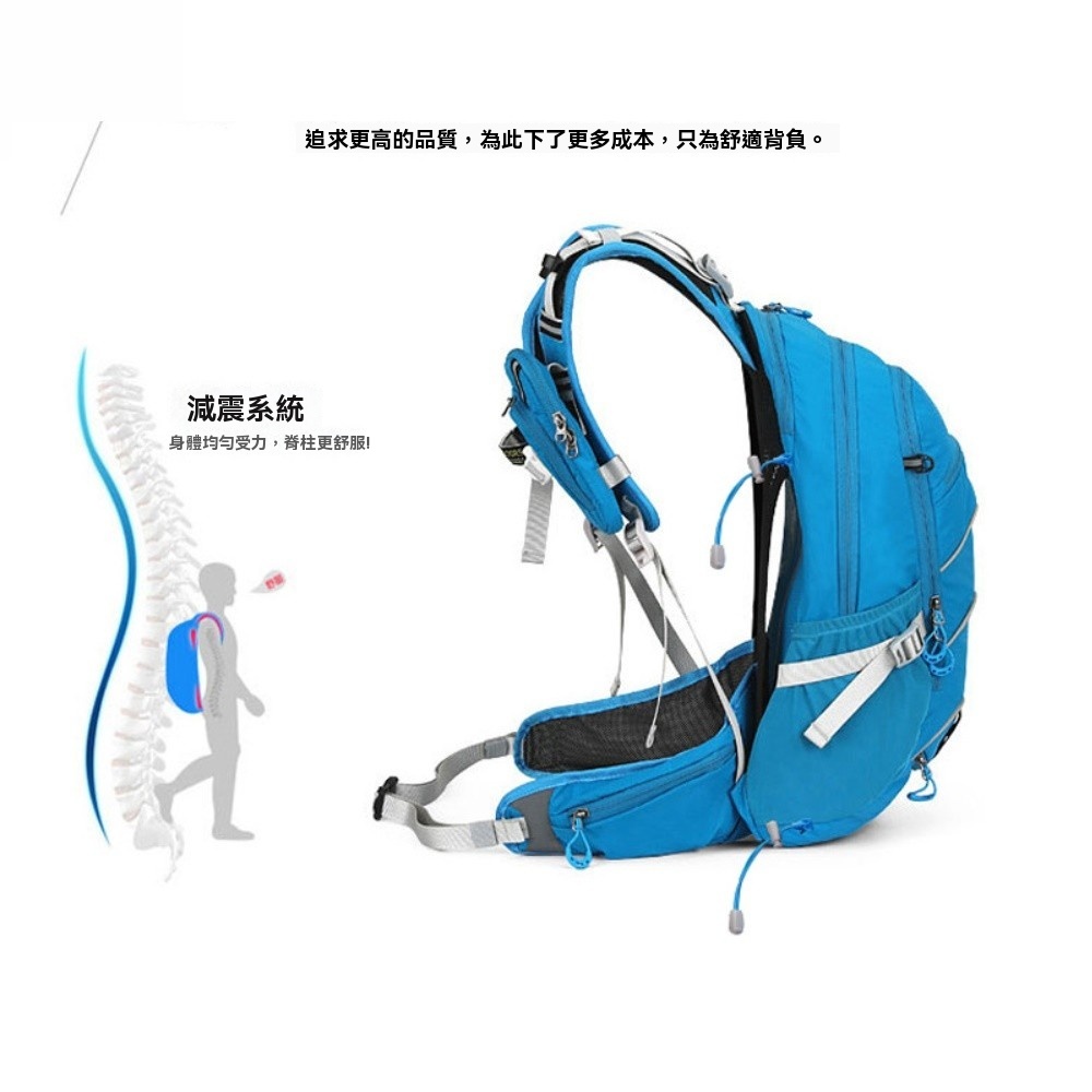 追求更高的品質,為此下了更多成本,只為舒適背負。減震系統身體均勻受力,脊柱更舒服!