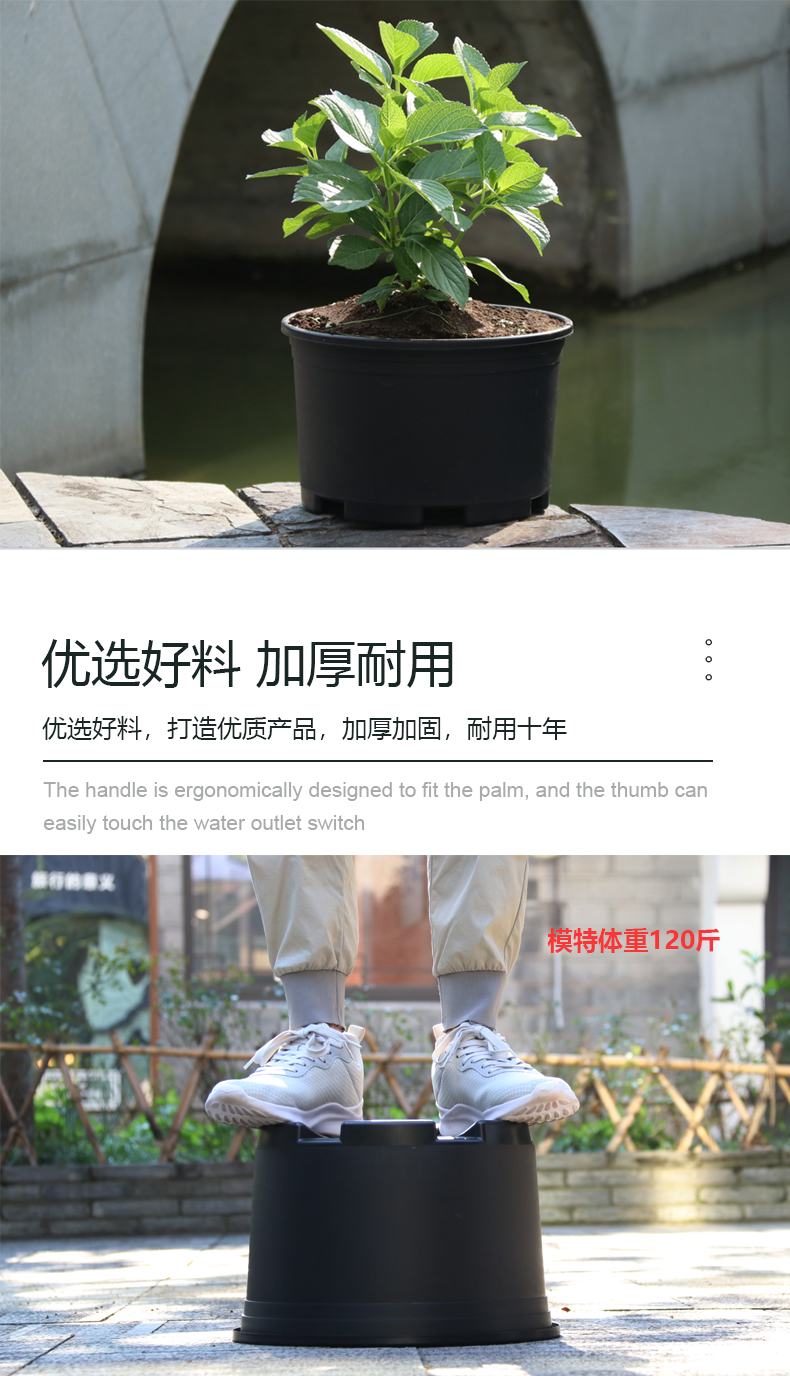大花盆加大黑色矮胖加侖花盆樹脂花盆繡球葡萄大口徑透氣盆栽花盆| 協貿