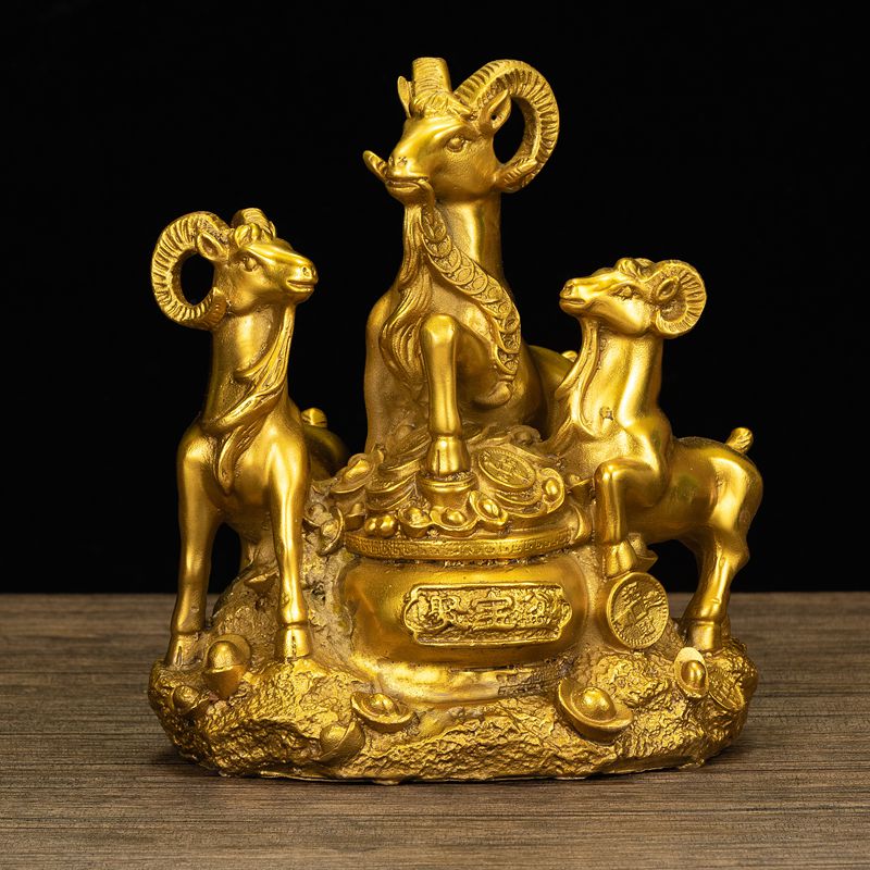 福禄寿羊三羊開泰の置物  工芸品 美術品  装飾品 福禄寿羊三羊開泰の置物 工芸品 美術品 装飾品