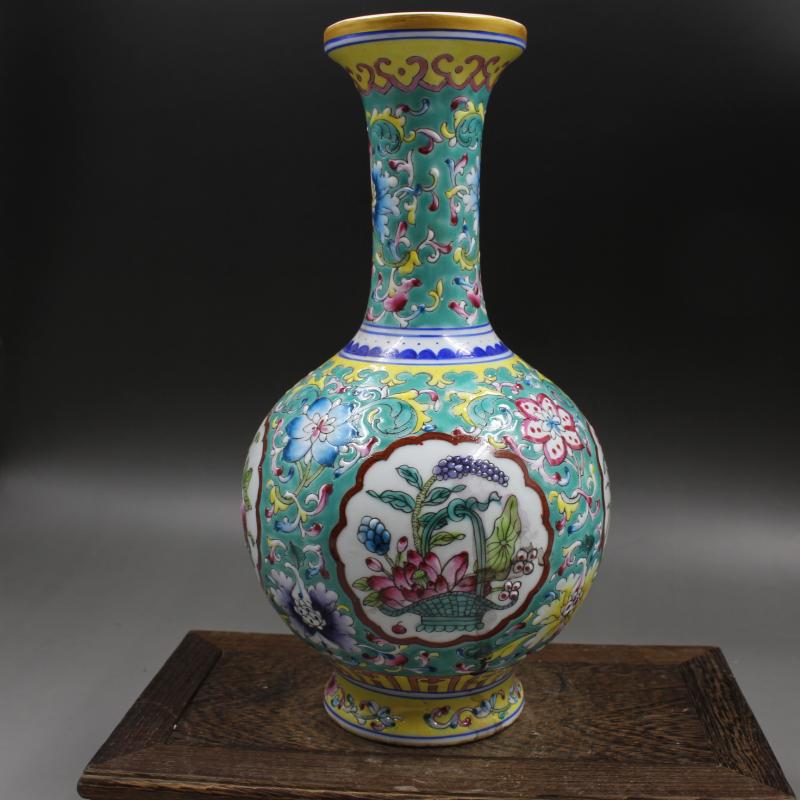 旧家蔵出『清 琺瑯彩嵌金糸粉彩花卉碗 乾隆年製款 共