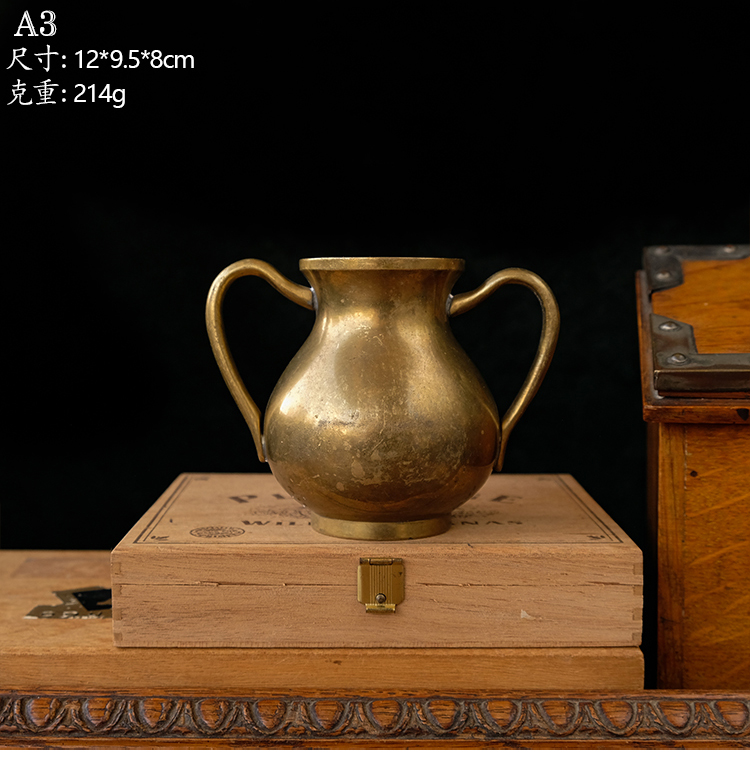 vintage黃銅擺件銅壺瓶銅盤復古軟裝老銅器西洋古董收藏品| 協貿國際