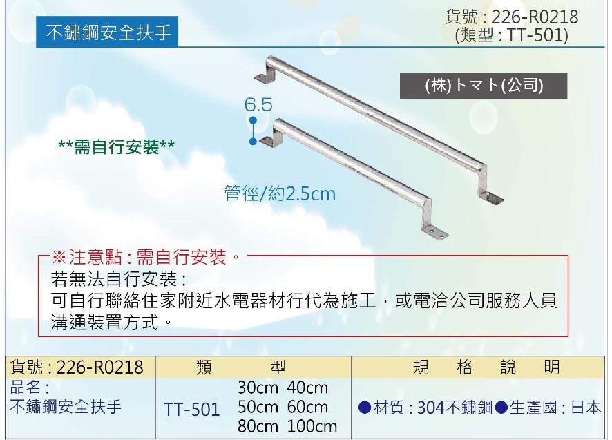安全扶手:不鏽鋼，牆壁、轉角處都適合安裝。