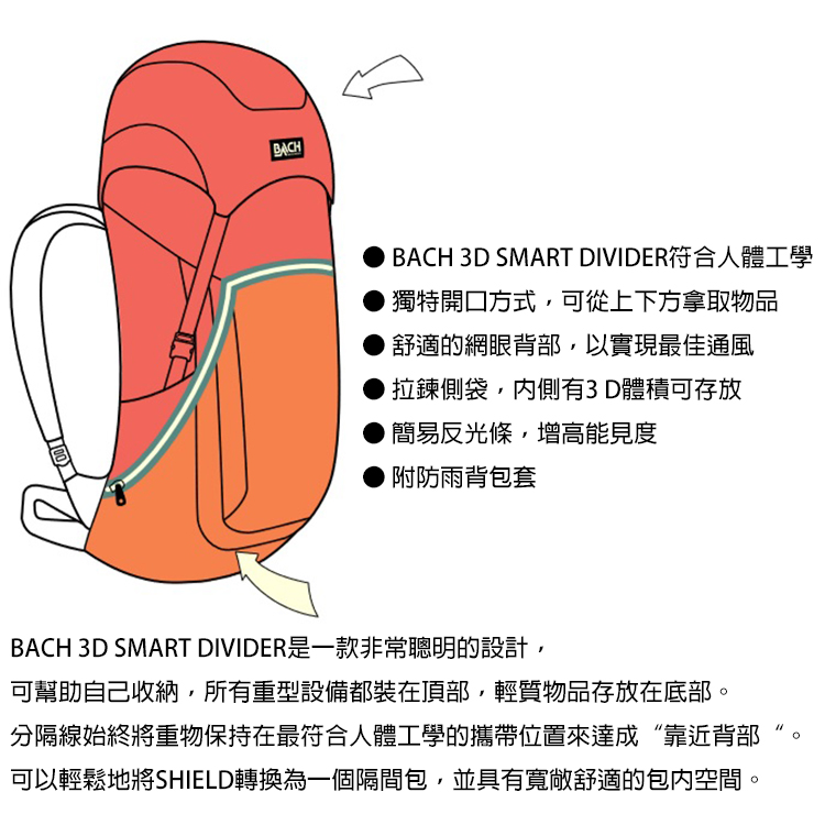 BACH Shield 22 登山健行包275944 黑色(22L) - PChome 24h購物