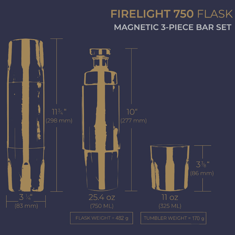 High Camp Flasks-1121 Firelight 750 Flask Bottle Set / Bronze - Shop high- camp-flasks-tw Bar Glasses & Drinkware - Pinkoi
