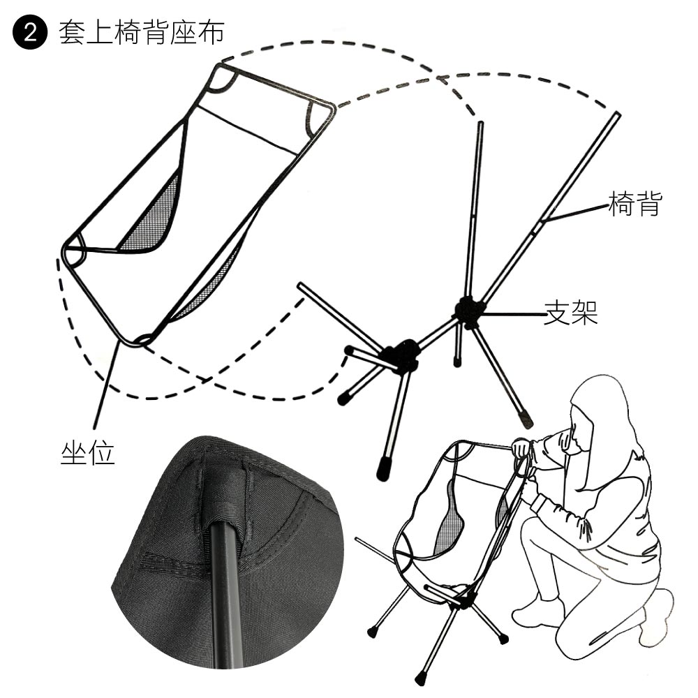 套上椅背座布支架椅背