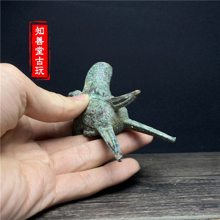 古董收藏青銅酒樽仿古做舊古代宮廷酒杯銅爵杯帝王杯青銅器父辛爵