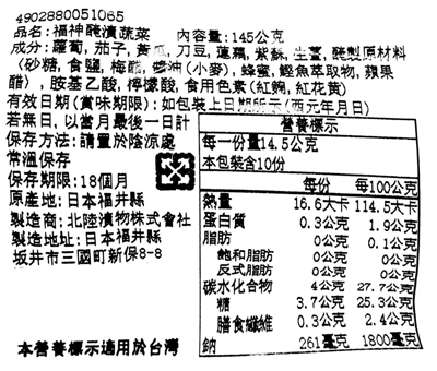 【豆嫂】日本廚房 桃屋 福神醃漬醬菜(145g)