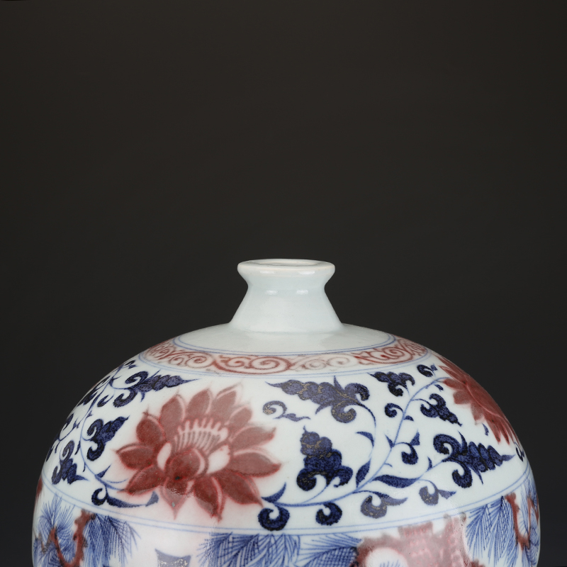 元青花釉里紅蕭何月下追韓信梅瓶仿古瓷器古董古玩收藏擺件| 協貿國際