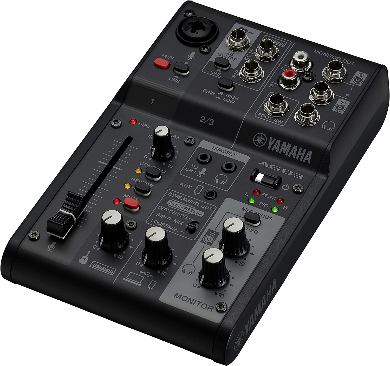2色日本YAMAHA AG03MK2 網路直播混音介面Mixer 三軌3軌混音器宅