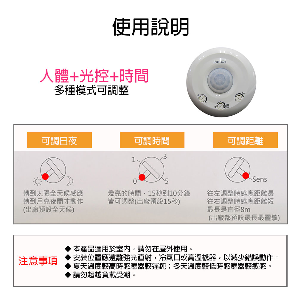 感應器/紅外線自動感應器大鏡片感應器全方位自動感應亮〖永光照明〗EM3-PIR-501AC | 永光照明直營店| 樂天市場Rakuten