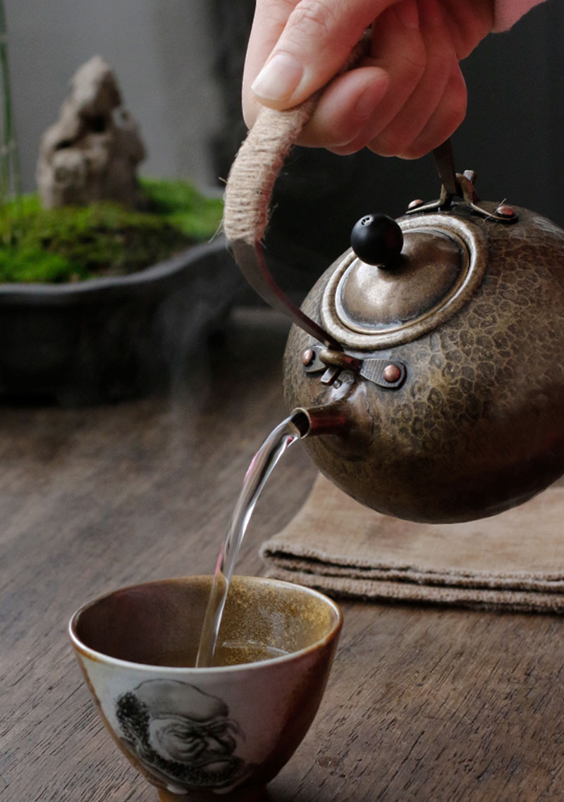 黃銅提梁壺茶壺提梁壺煮水壺煮茶壺家用日式簡約茶道銅藝小號| 協貿國際